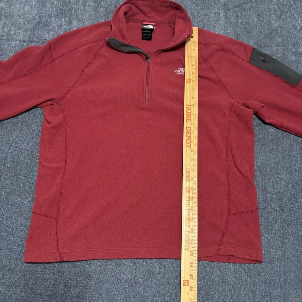 The North Face Flashdry Sweater Mens Size Large 1/4 Zip Fleece Pullover Red